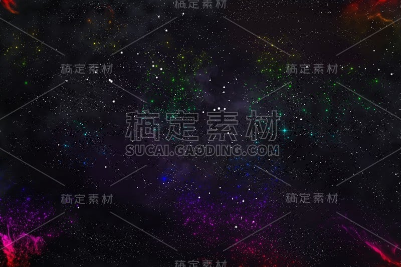 无限美丽的宇宙，深蓝色和粉红色的背景与星云，星团在外层空间。