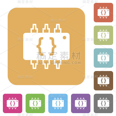 Hardware programming rounded square flat icons