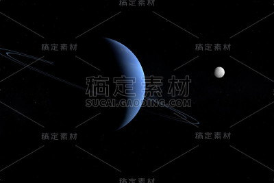 厄里斯，矮行星，外太空的海王星。三维渲染