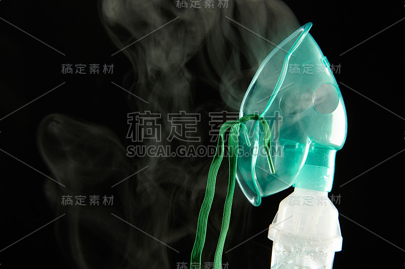 绿色塑料吸入器口罩