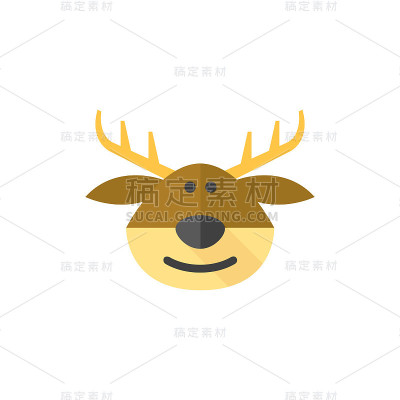 扁平图标-驯鹿