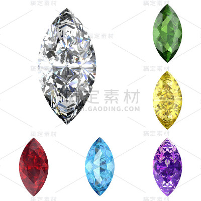 彩色宝石套装(高分辨率3D图像)