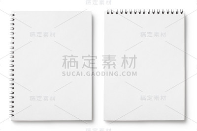 一套空白记事本上的白色