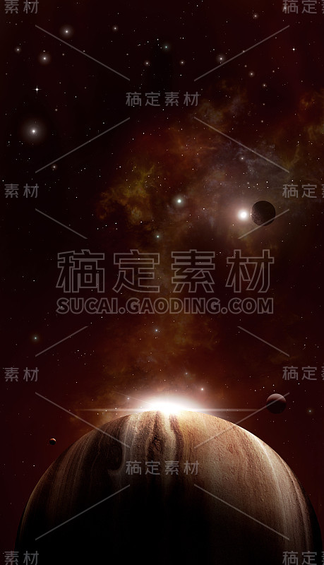 空间巨大的行星。三维演示