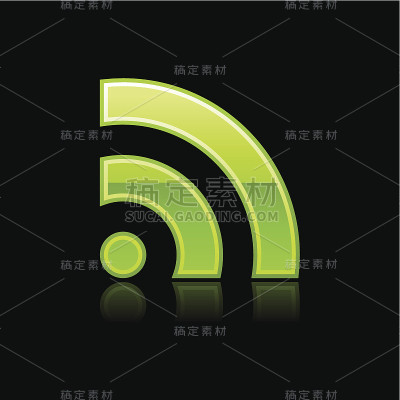 绿色RSS下载标志光泽的图标铬象形图web按钮