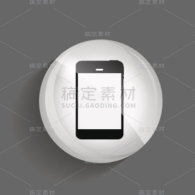 手机光泽图标矢量插图