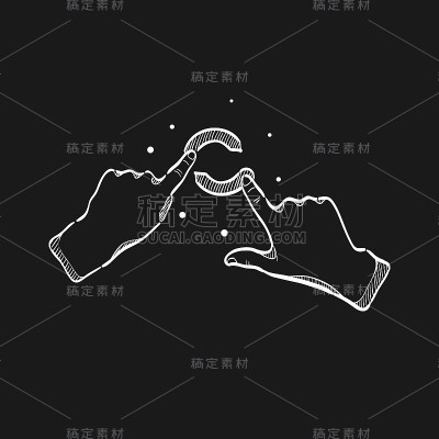 草图图标在黑色-手势