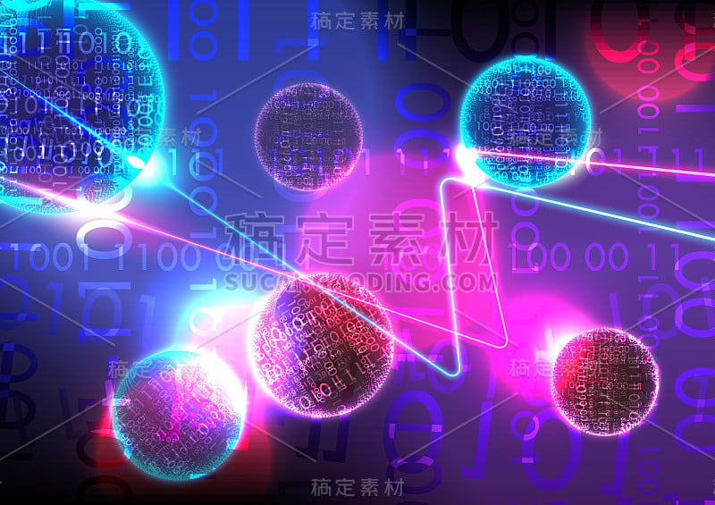 Futuristic technology number and sphere background