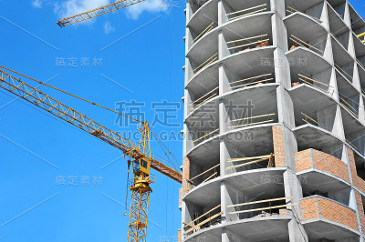 起重机及高层建筑工地