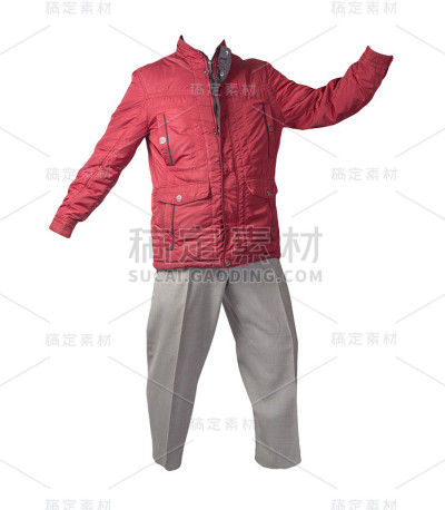 男人的夹克和裤子孤立在白色背景。