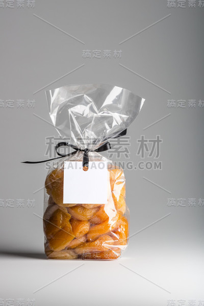 杏干袋，空白标签和拷贝空间