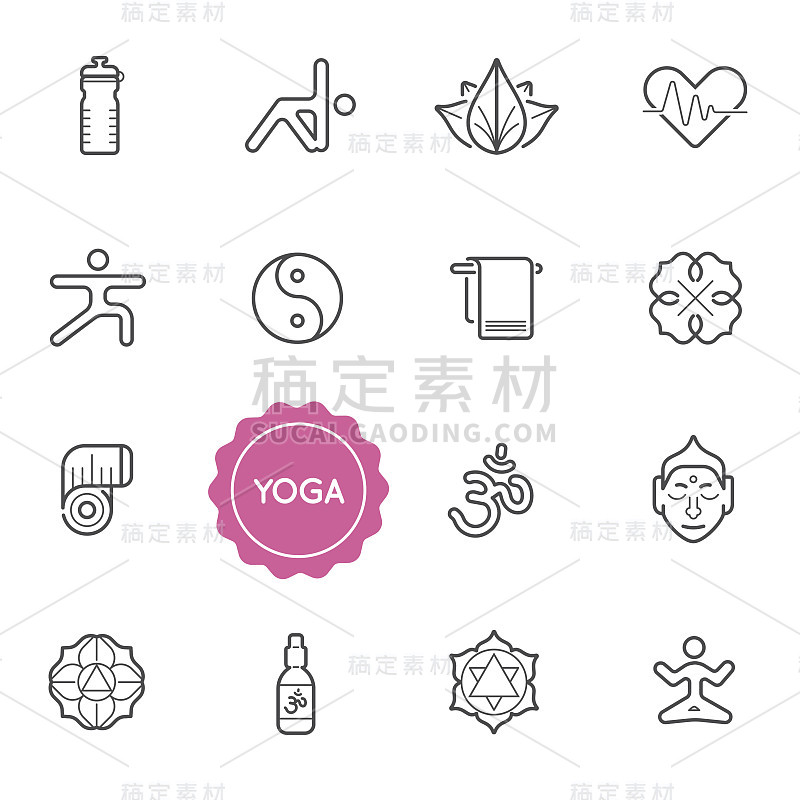 瑜伽矢量插图的集合