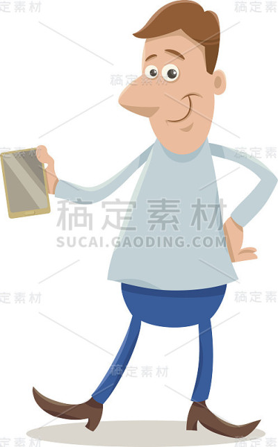 智能手机卡通人物