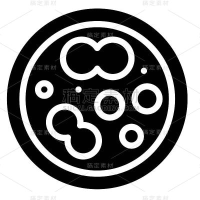 培养皿矢量插图，固体样式图标