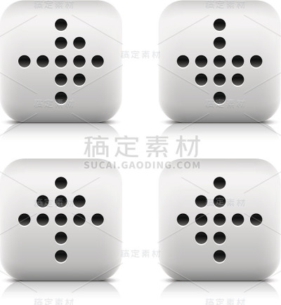箭头标志二极管显示象形图正方形图标web互联网按钮