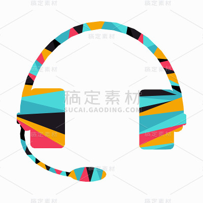 彩色小三角形音乐耳机