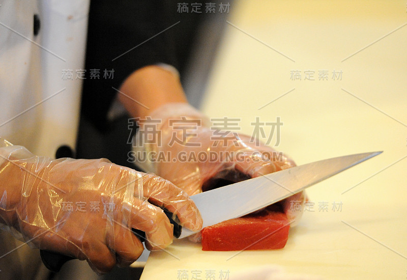寿司制作特写