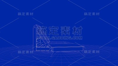 一个轮廓椅子对象的3d渲染