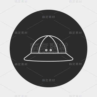 露营帽线图标