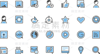 56个购物图标设置与out线风格