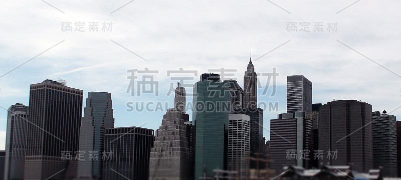 纽约市天际线和码头17南街海港。美国