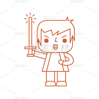 一个带着剑的电子游戏战士的化身