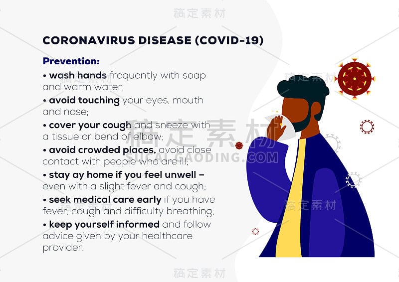 新型冠状病毒SARS-CoV-2医疗保健和药物信息图表要素，预防处方