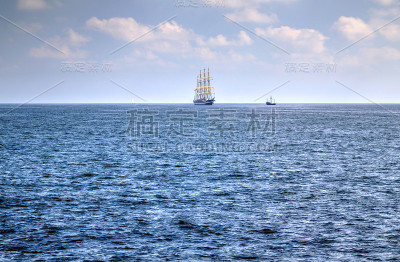 Sailing ship in the sea