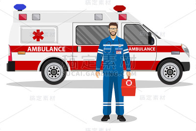 急救医生和救护车
