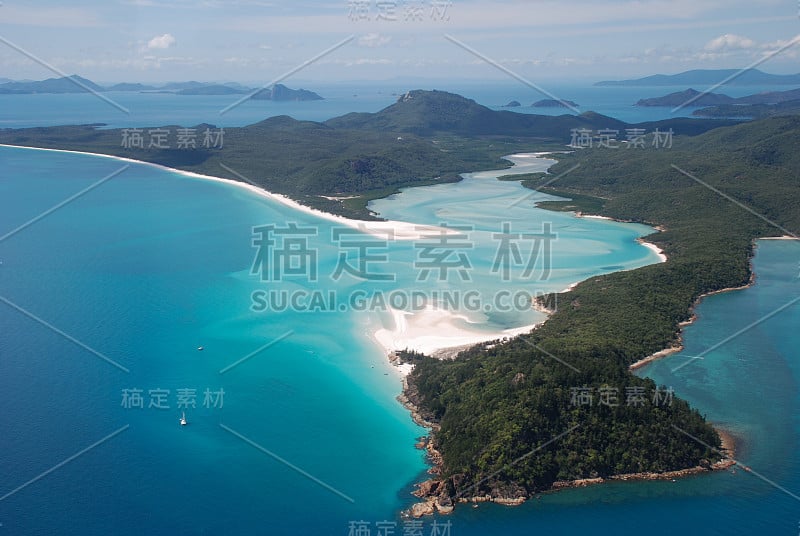 Whitehaven海滩和Hill Inlet，圣灵群岛，澳大利亚