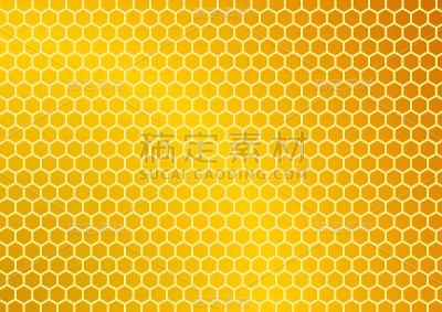Beehive on golden screen. Abstract pattern backgro