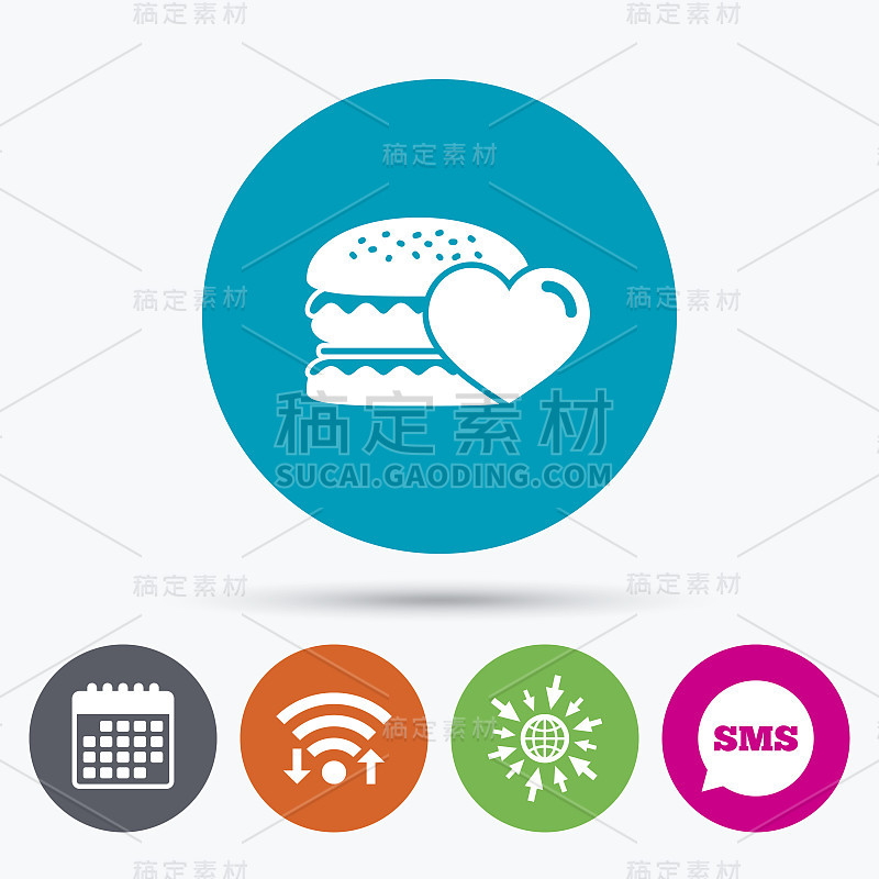 汉堡图标。汉堡食品的象征。