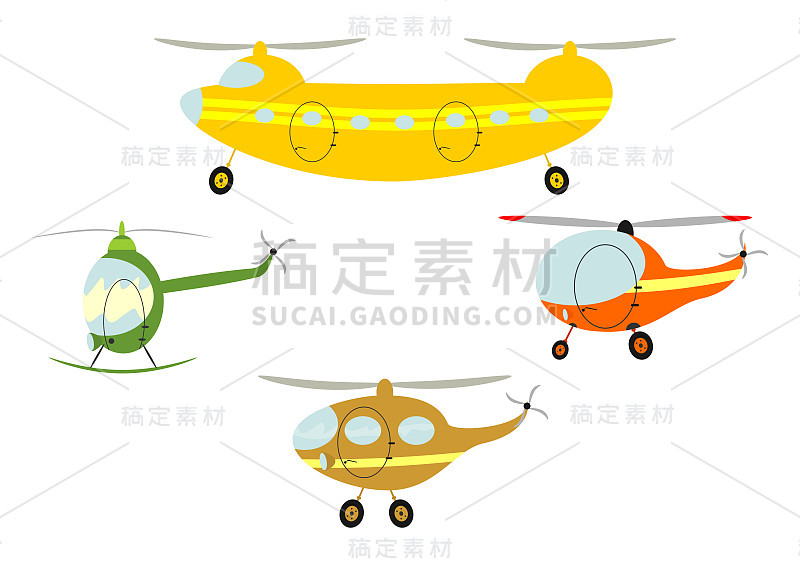 卡通直升机
