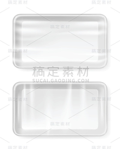 装食物的白色空塑料容器。包装肉类。