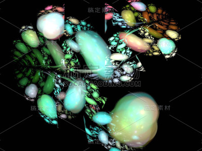 黑色上的数字分形