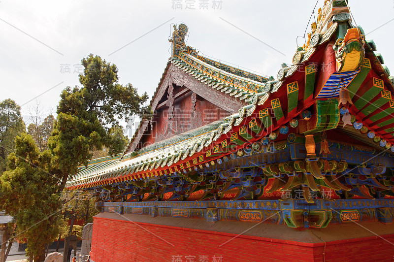 在正宗少林寺(少林寺)的宝塔，一个禅宗佛教寺庙。联合国教科文组织世界遗产