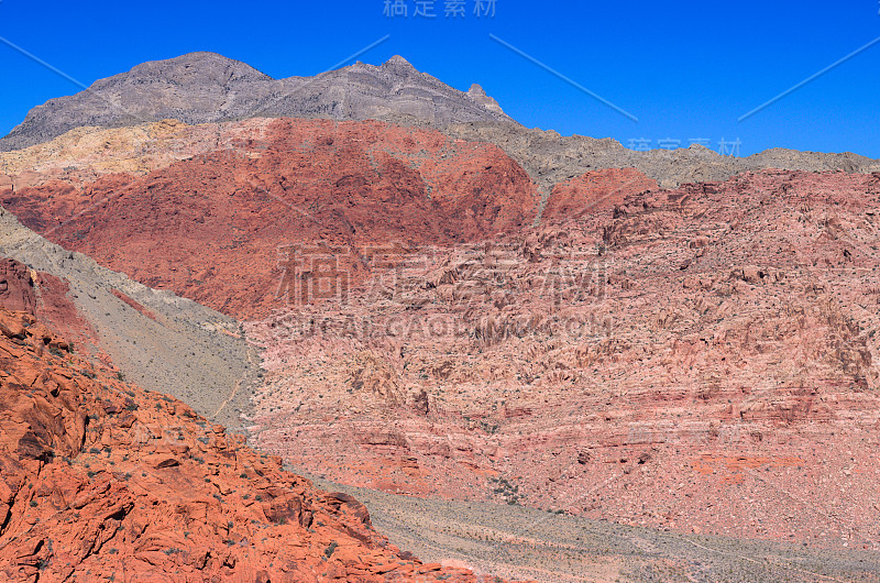 红岩峡谷山自然景观，拉斯维加斯，美国内华达州