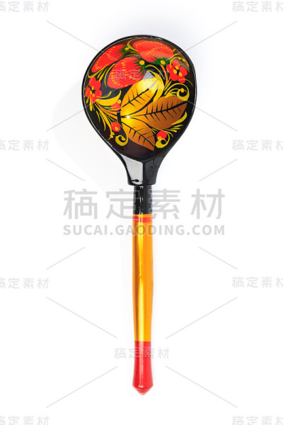俄罗斯民族木勺孤立在白色背景