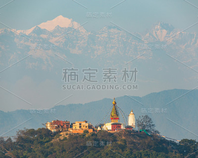尼泊尔加德满都的斯瓦扬布纳特塔