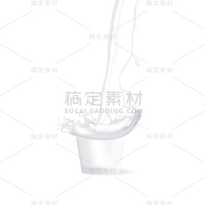 牛奶倒入与溅玻璃隔离