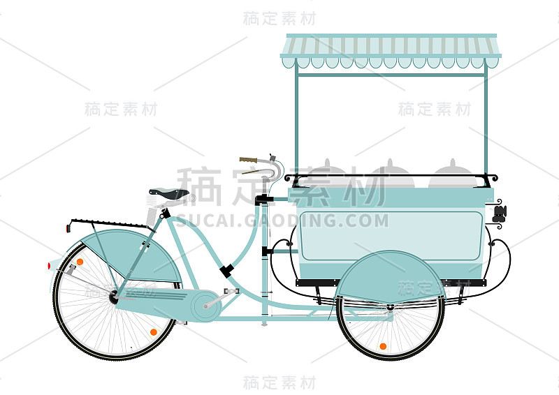 卡通街头小吃自行车