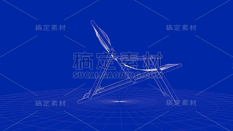 一个轮廓椅子对象的3d渲染