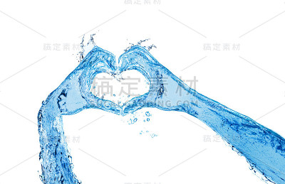 用流水做的手，表达心中爱的姿态