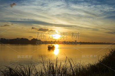 景观、自然,日落