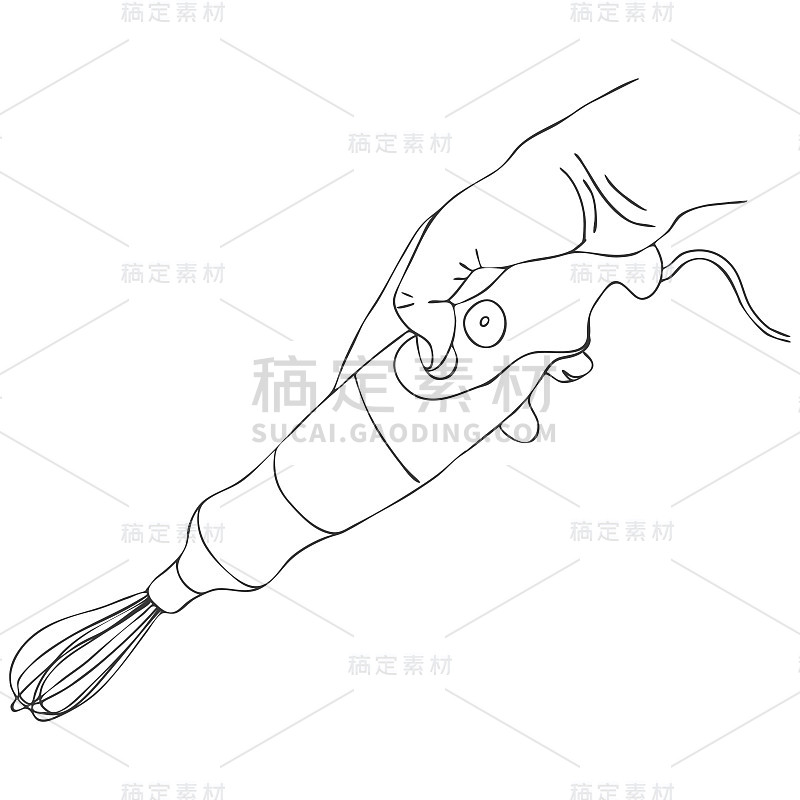 用电动搅拌器手动烹饪