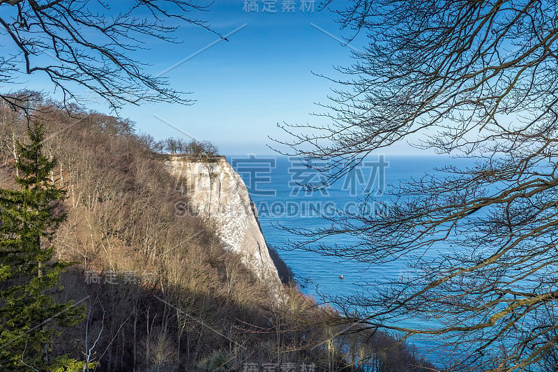 德国吕根岛白垩海岸的Koenigsstuhl峰