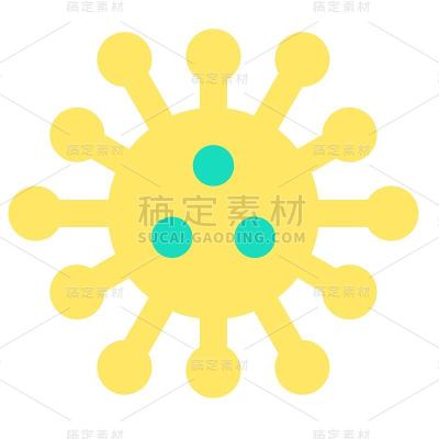 病毒或细菌载体插图，平面风格图标