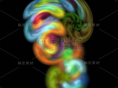 黑色上的数字分形