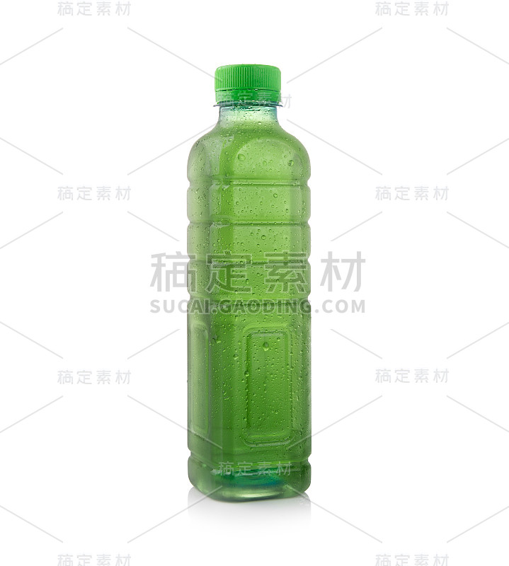 水瓶的叶绿素隔离在白色的背景