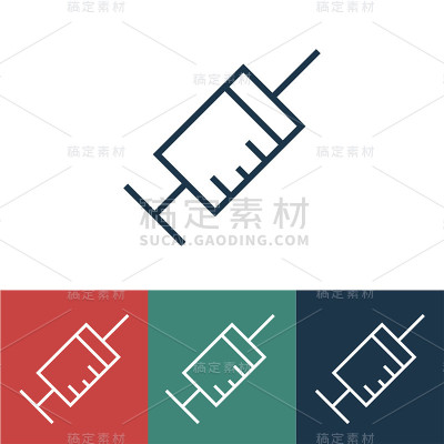 带有注射器的线性矢量图标